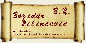 Božidar Milinčević vizit kartica